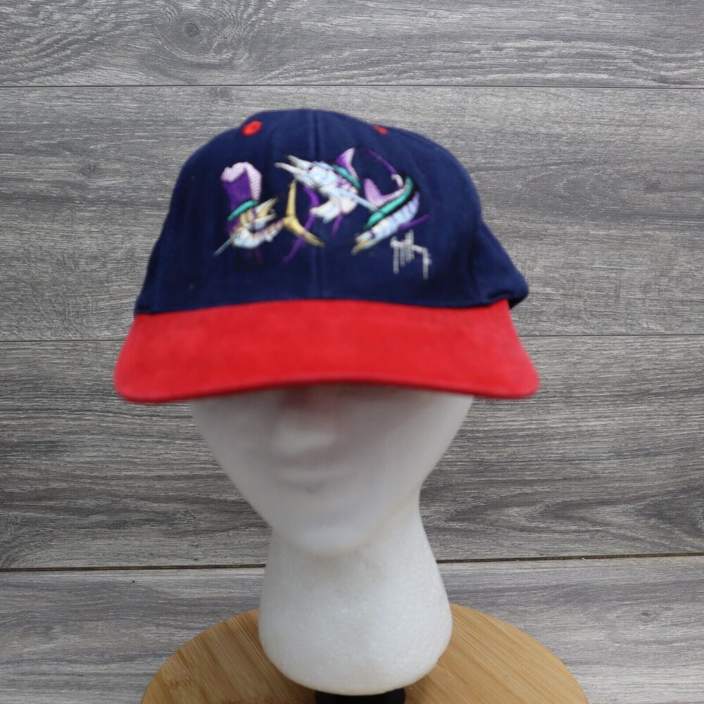 Guy Harvey Hat Mens Adjustable Cap Strap Back Blue Sun Island Cayman Islands